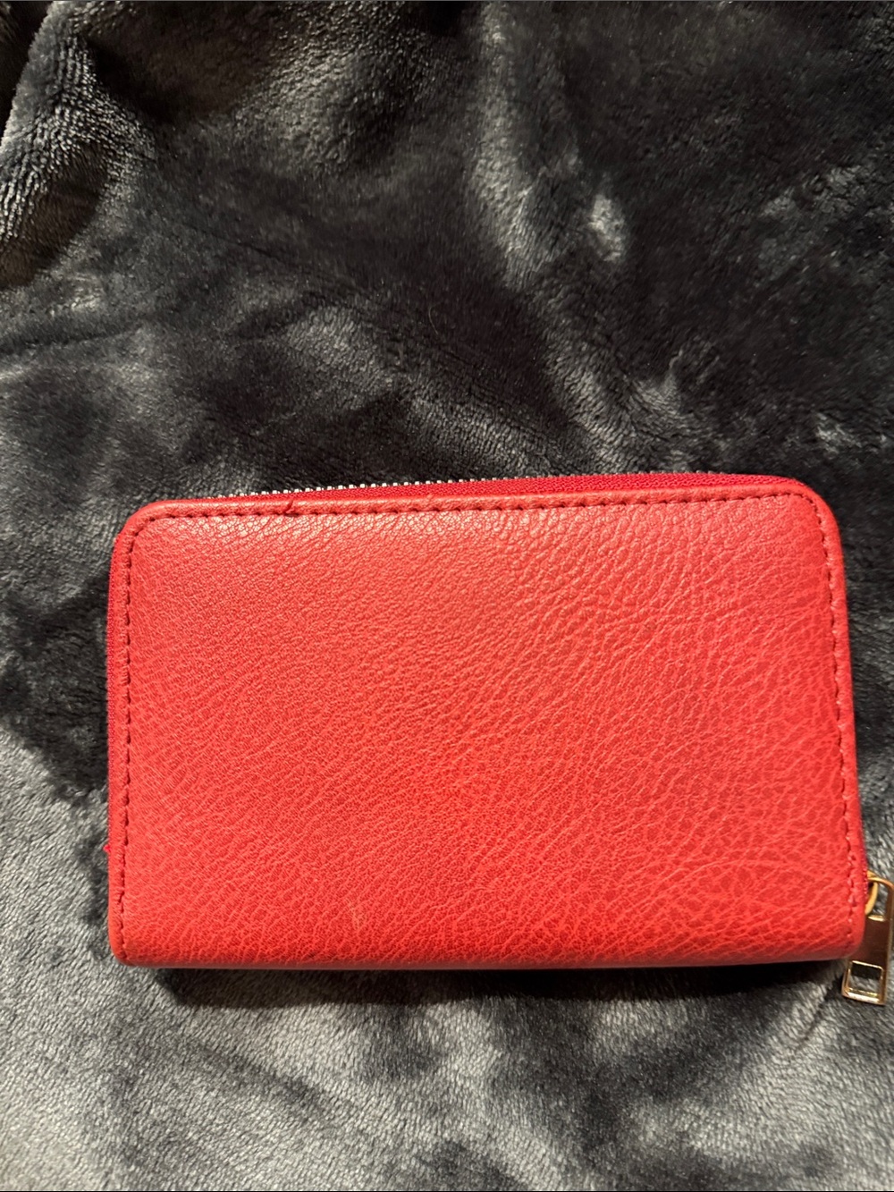 Red Leather Zip Wallet - Women Bags